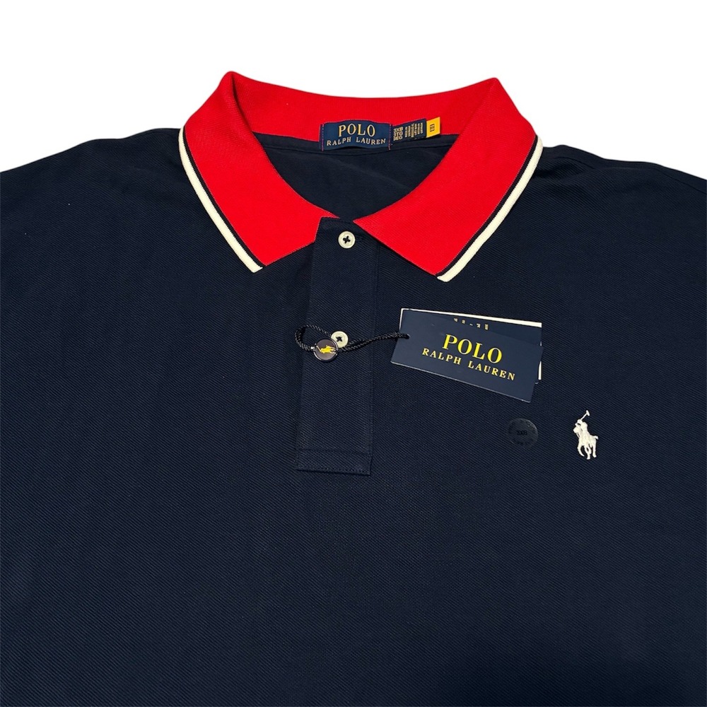 Polo Ralph Lauren Men's Big & Tall 3XB Navy Red Classic Polo Shirt Short Sleeve